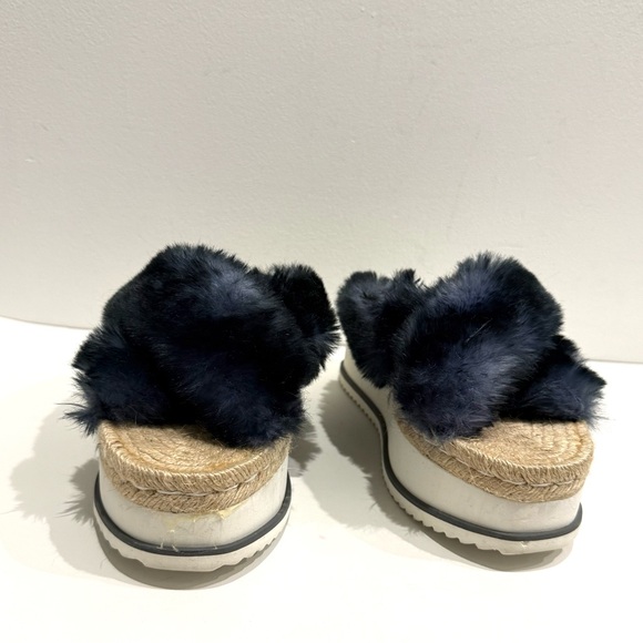 Zara  Faux Fur Platform Espadrilles Slides 39 - Picture 4 of 11